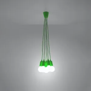 Diego Pendant Light - 5 Light / Green Coloured Lights Fittings Great Lighting UK Ltd