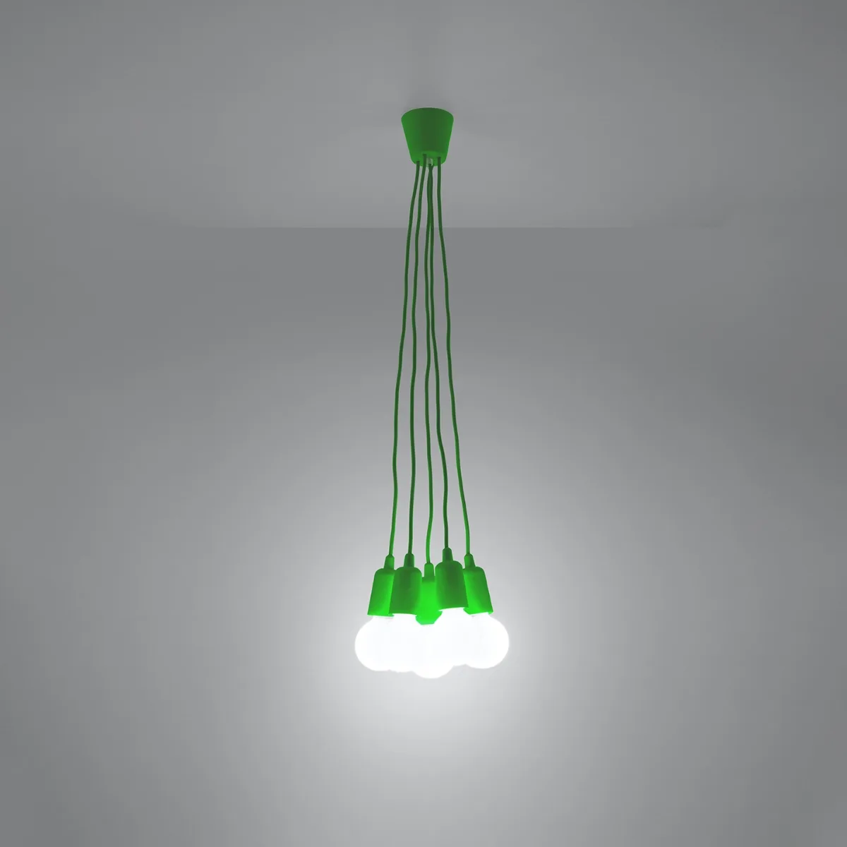 Diego Pendant Light - 5 Light / Green Coloured Lights Fittings Great Lighting UK Ltd