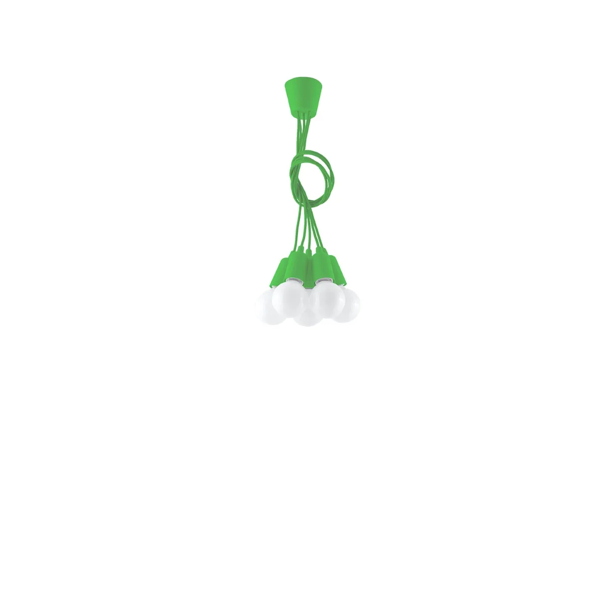 Diego Pendant Light - 5 Light / Green Coloured Lights Fittings Great Lighting UK Ltd