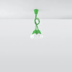 Diego Pendant Light - 5 Light / Green Coloured Lights Fittings Great Lighting UK Ltd