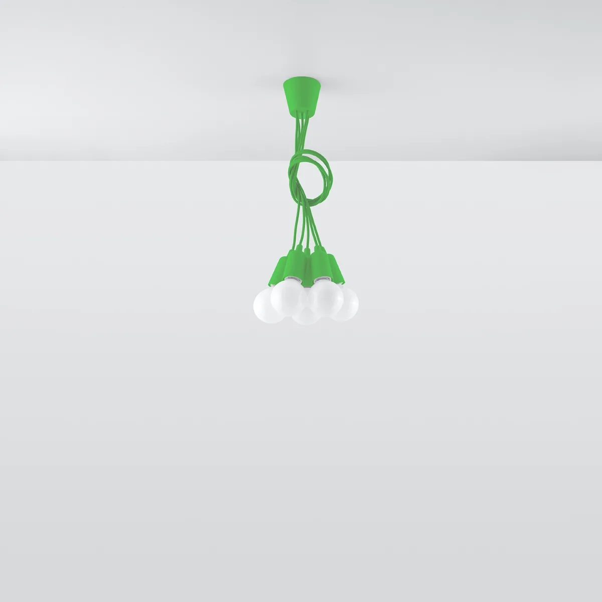 Diego Pendant Light - 5 Light / Green Coloured Lights Fittings Great Lighting UK Ltd