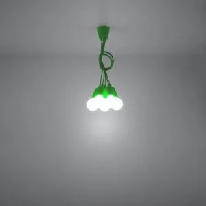Diego Pendant Light - 5 Light / Green Coloured Lights Fittings Great Lighting UK Ltd