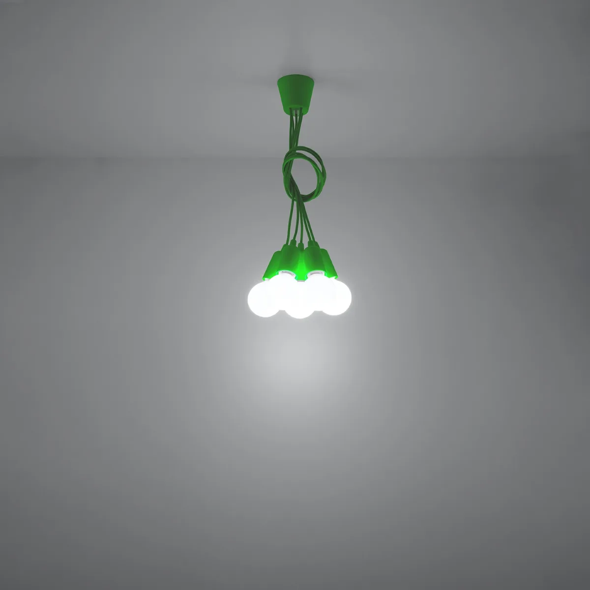 Diego Pendant Light - 5 Light / Green Coloured Lights Fittings Great Lighting UK Ltd