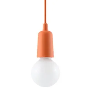 Diego Pendant Light - Single / Orange Coloured Lights Fittings Great Lighting UK Ltd
