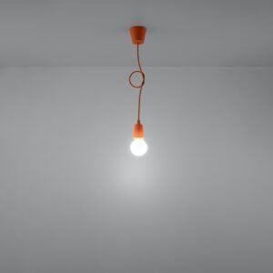 Pendant Lamp Diego 1 Orange Modern Single Pendants Great Lighting UK Ltd