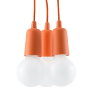 Diego Pendant Light - 3 Light / Orange Coloured Lights Fittings Great Lighting UK Ltd