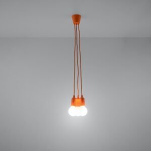 Pendant Lamp Diego 3 Orange Multi Pendants Great Lighting UK Ltd