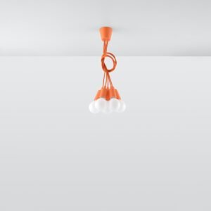 Pendant Lamp Diego 5 Orange Multi Pendants Great Lighting UK Ltd