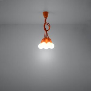 Pendant Lamp Diego 5 Orange Multi Pendants Great Lighting UK Ltd