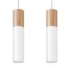 Pendant Lamp Pablo 2 Natural Wood / White Multi Pendants Great Lighting UK Ltd