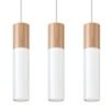 Pendant Lamp Pablo 3 Natural Wood / White Multi Pendants Great Lighting UK Ltd
