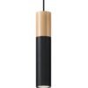Pendant Lamp Pablo Natural Wood / Black Modern Single Pendants Great Lighting UK Ltd