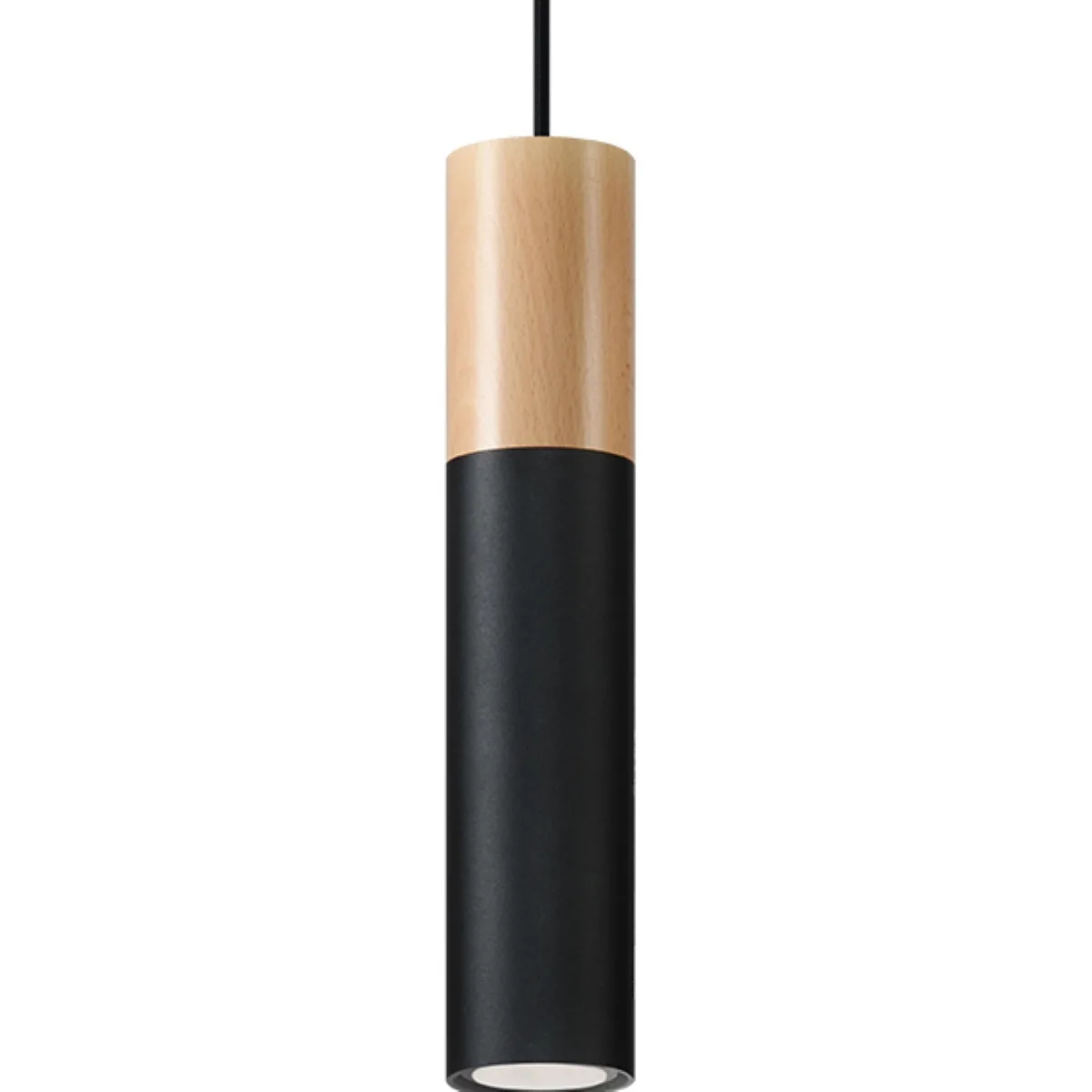 Pendant Lamp Pablo Natural Wood / Black Minimalist Ceiling Lights Great Lighting UK Ltd