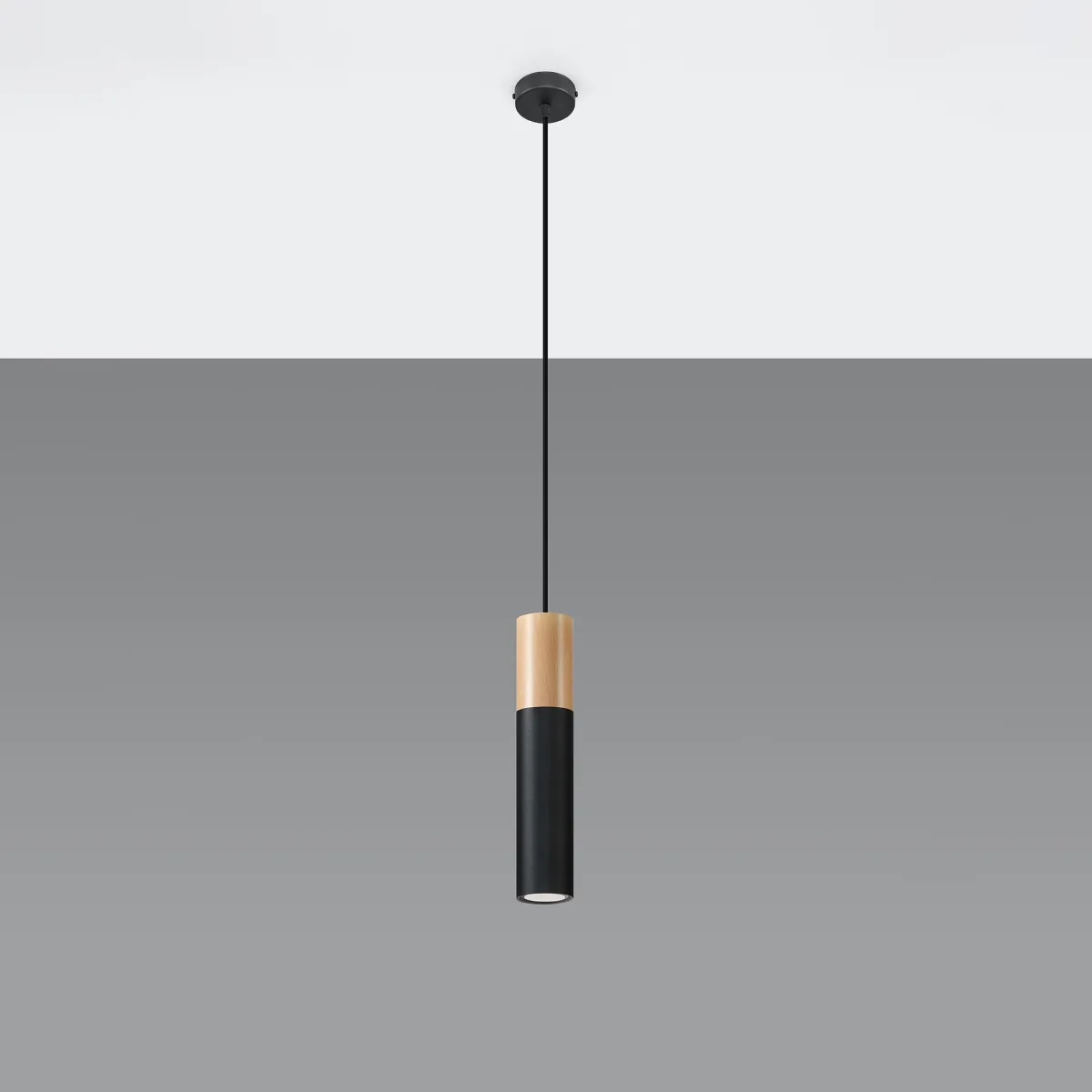 Pendant Lamp Pablo Natural Wood / Black Minimalist Ceiling Lights Great Lighting UK Ltd