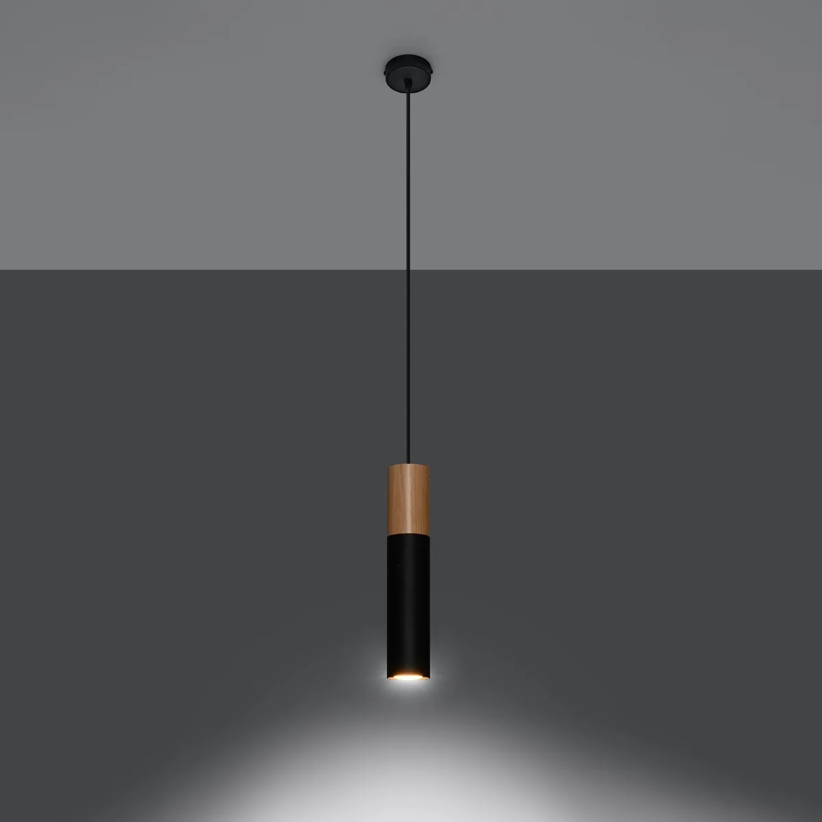 Pendant Lamp Pablo Natural Wood / Black Minimalist Ceiling Lights Great Lighting UK Ltd