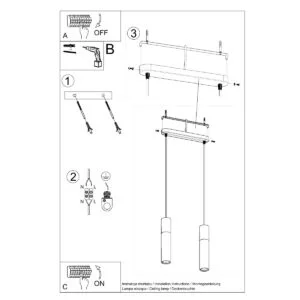 Pendant Lamp Pablo Two Light Natural Wood / Black Scandi Style Lighting Great Lighting UK Ltd