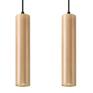 Pendant Lamp Lino Two Light Wood Wood Pendant Lights Great Lighting UK Ltd