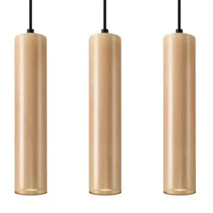 Pendant Lamp Lino Three Light Wood Scandinavian Style Pendant Lights Great Lighting UK Ltd