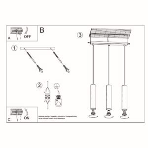 Pendant Lamp Lino Three Light Wood Scandi Style Lighting Great Lighting UK Ltd