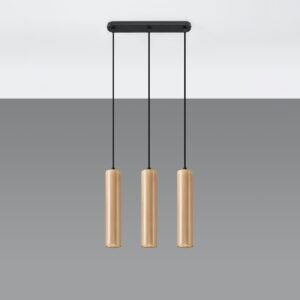 Pendant Lamp Lino Three Light Wood Scandi Style Lighting Great Lighting UK Ltd