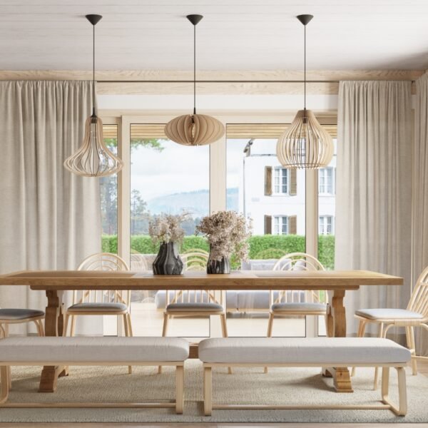 Pendant Lamp Aprilla Wood Modern Pendant Lights Great Lighting UK Ltd