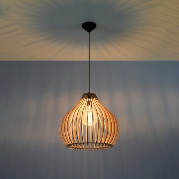 Pendant Lamp Aprilla Wood Modern Pendant Lights Great Lighting UK Ltd