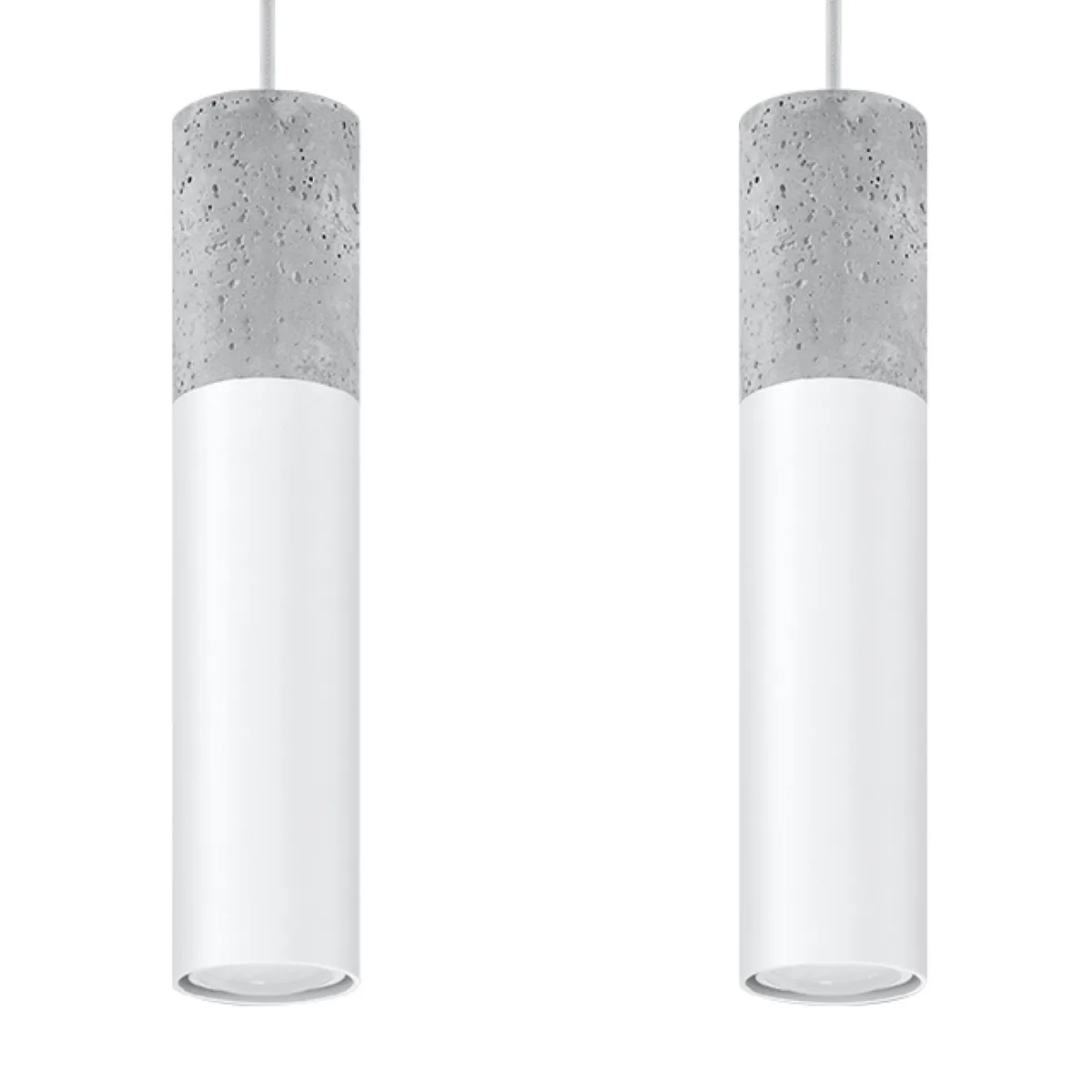 Concrete Pendant Light Borgio Two Light White Concrete Lighting Great Lighting UK Ltd