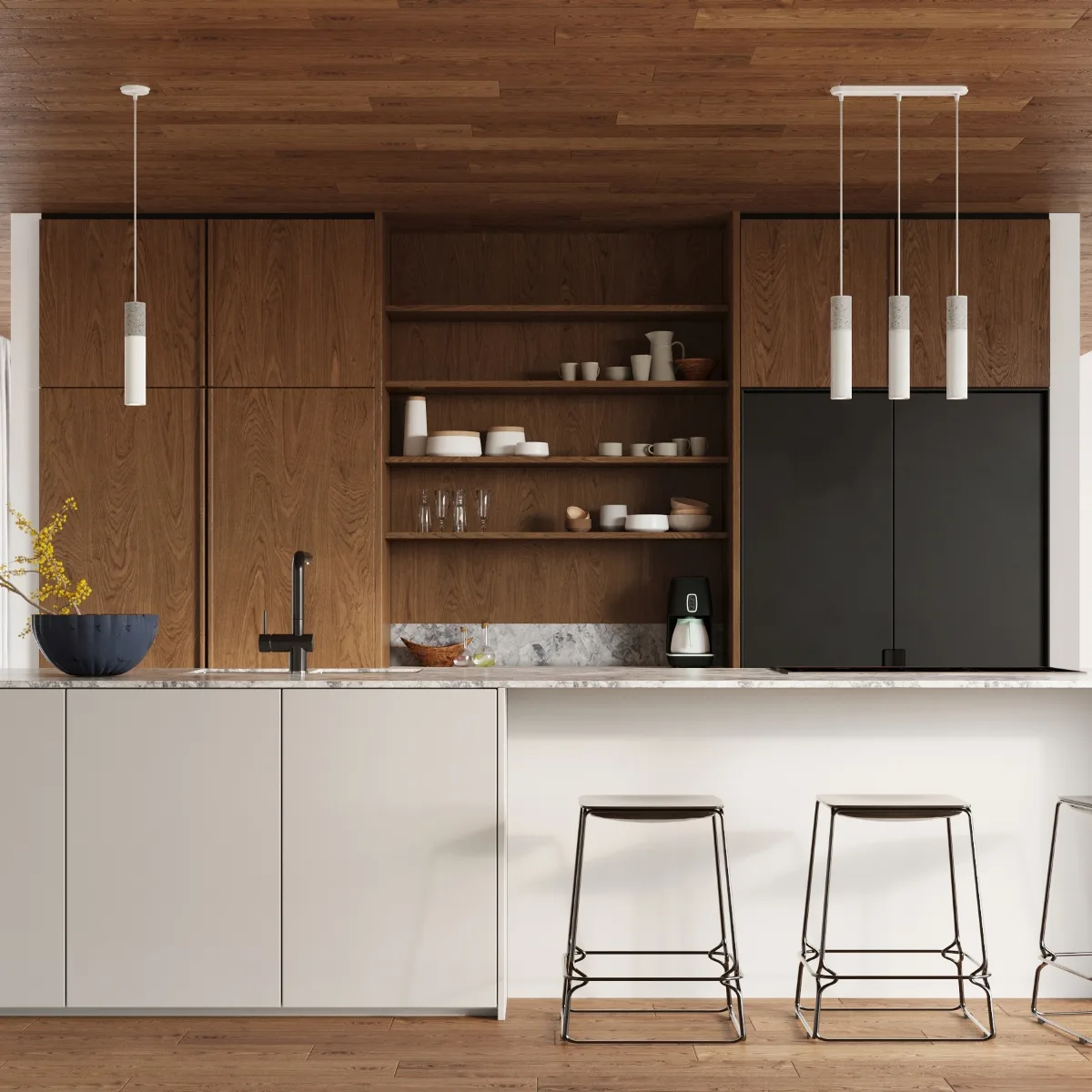 Concrete Pendant Light Borgio Two Light White Concrete Lighting Great Lighting UK Ltd