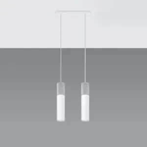 Concrete Pendant Light Borgio Two Light White Concrete Lighting Great Lighting UK Ltd