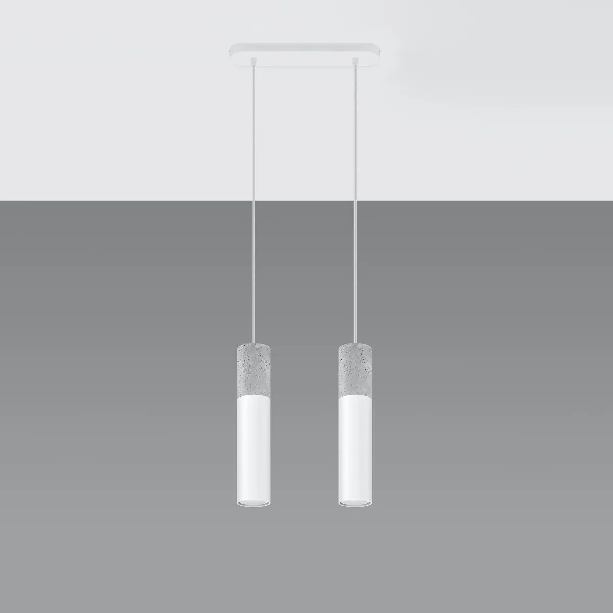 Concrete Pendant Light Borgio Two Light White Concrete Lighting Great Lighting UK Ltd