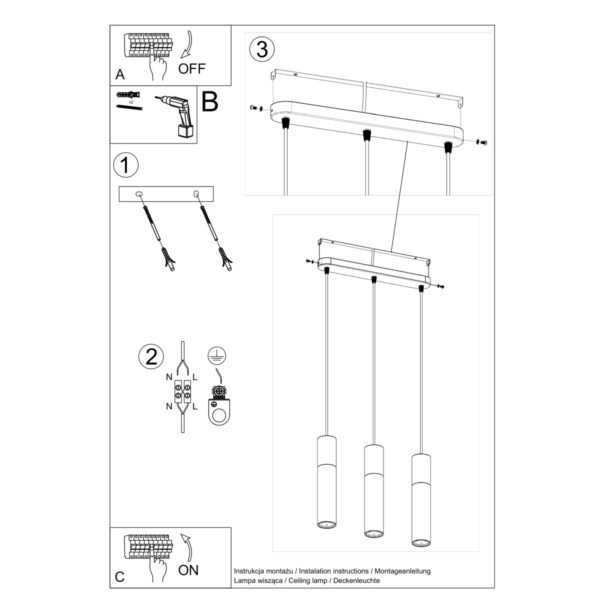 Pendant Lamp Borgio 3l White - Image 5