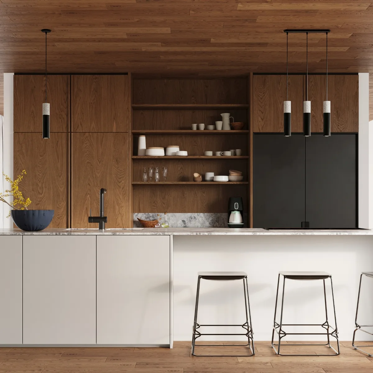 Concrete Pendant Light Borgio Single Black Concrete Lighting Great Lighting UK Ltd