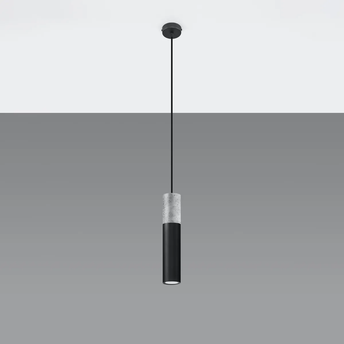 Concrete Pendant Light Borgio Single Black Concrete Lighting Great Lighting UK Ltd