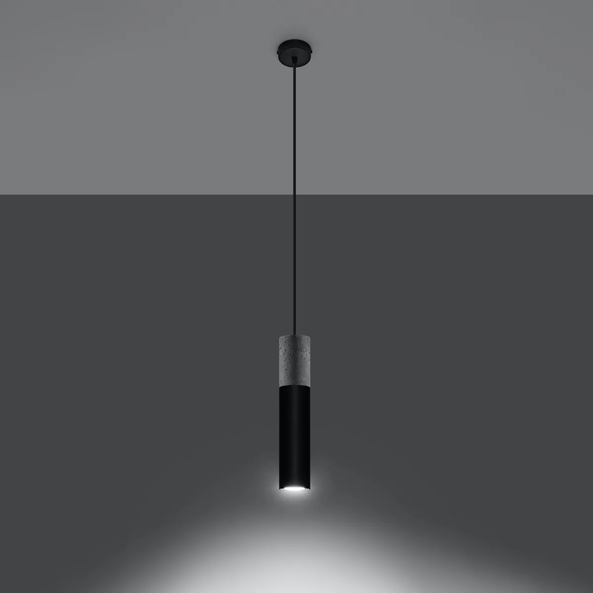 Concrete Pendant Light Borgio Single Black Concrete Lighting Great Lighting UK Ltd