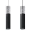 Concrete Pendant Light Borgio Two Light Black Black Pendant Lights Great Lighting UK Ltd