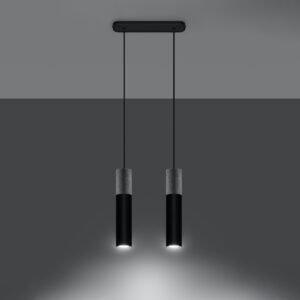 Pendant Lamp Borgio 2 Black Multi Pendants Great Lighting UK Ltd