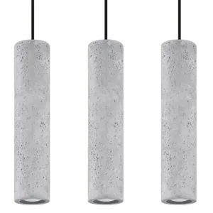 Concrete Pendant Light Luvo Three Light Industrial Pendant Lights Great Lighting UK Ltd