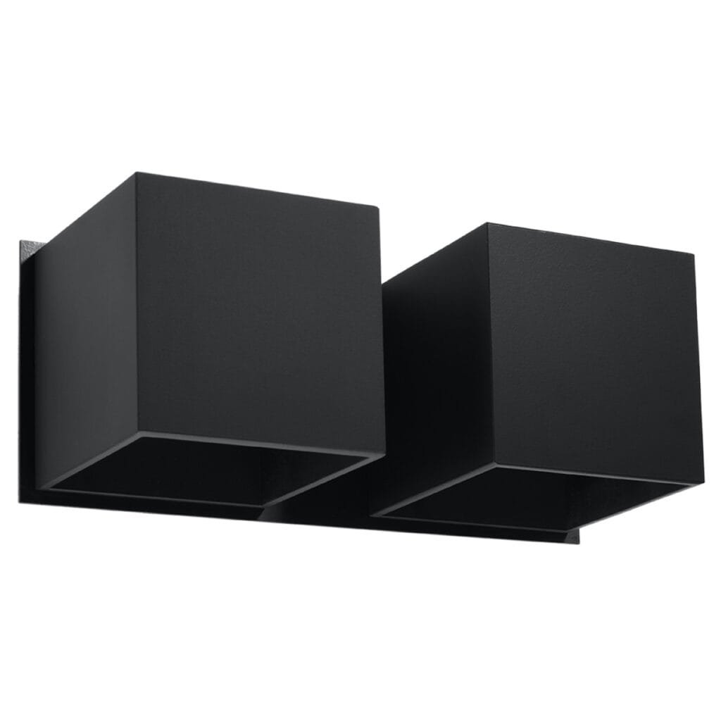 Quad Twin Wall Light - Black Box Wall Lights Great Lighting UK Ltd