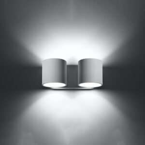 Wall Lamp Orbis 2 White Double Wall Lights Great Lighting UK Ltd