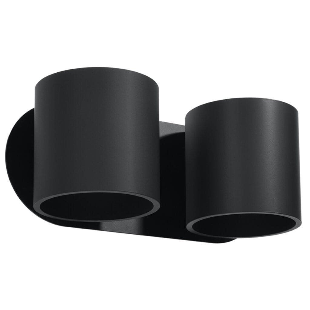 Orbis Twin Wall Light - Black Black Wall Lights Great Lighting UK Ltd