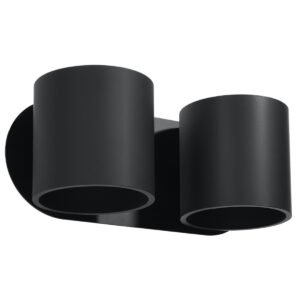Wall Lamp Orbis 2 Black Double Wall Lights Great Lighting UK Ltd