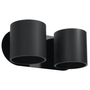 Orbis Twin Wall Light - Black Black Wall Lights Great Lighting UK Ltd