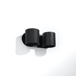 Wall Lamp Orbis 2 Black Double Wall Lights Great Lighting UK Ltd