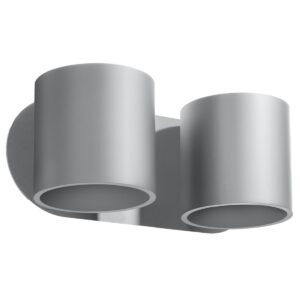Wall Lamp Orbis 2 Grey Double Wall Lights Great Lighting UK Ltd