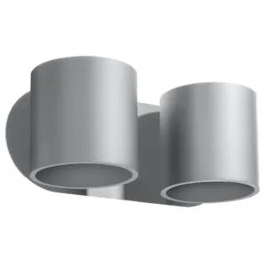 Orbis Twin Wall Light - Grey Double Wall Lights Great Lighting UK Ltd