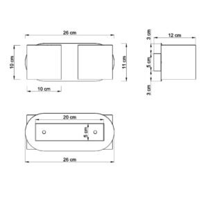 Wall Lamp Orbis 2 Grey Double Wall Lights Great Lighting UK Ltd