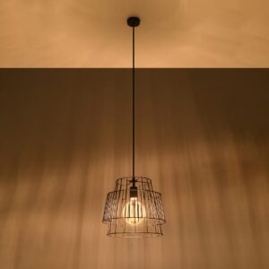 Pendant Lamp Gate Black Modern Single Pendants Great Lighting UK Ltd