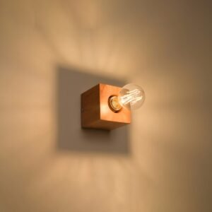 Wall Lamp Ariz Natural Wood Single Wall Lights Great Lighting UK Ltd