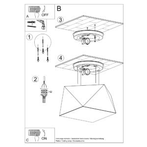 Ceiling Lamp Hexa 25 White Single Ceiling Lights Great Lighting UK Ltd