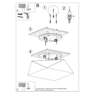 Ceiling Lamp Hexa 35 Black Large Ceiling Lights Great Lighting UK Ltd